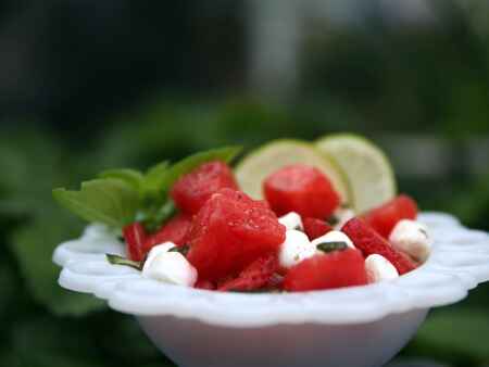 A caprese salad twist: Replace tomatoes with strawberries and watermelon