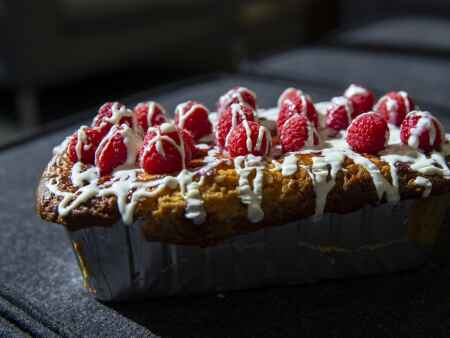 Try to resist this raspberry cheesecake poundcake