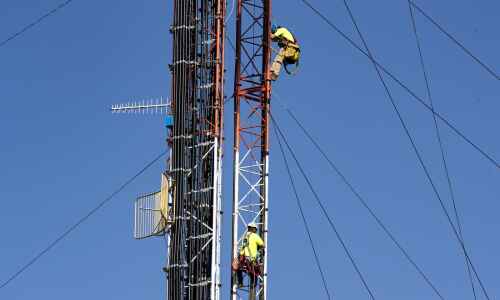 Photos: Weather radio transmitter repairs underway