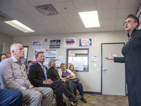 Candidate who ousted Liz Cheney rallies GOP supporters in C.R.
